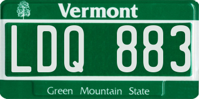 VT license plate LDQ883