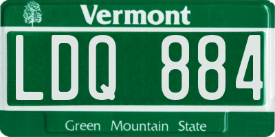 VT license plate LDQ884