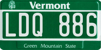 VT license plate LDQ886