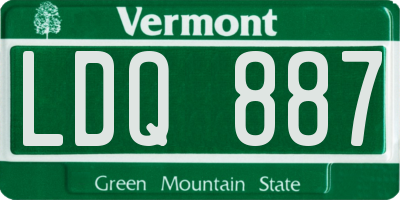 VT license plate LDQ887