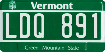 VT license plate LDQ891