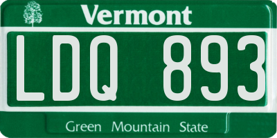 VT license plate LDQ893