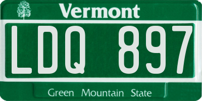 VT license plate LDQ897