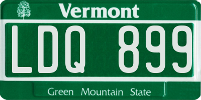 VT license plate LDQ899