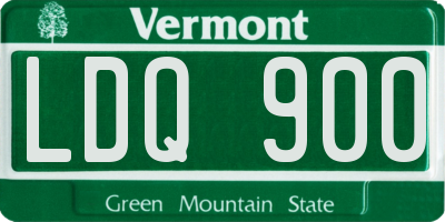 VT license plate LDQ900