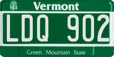 VT license plate LDQ902