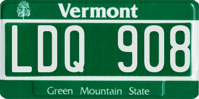 VT license plate LDQ908