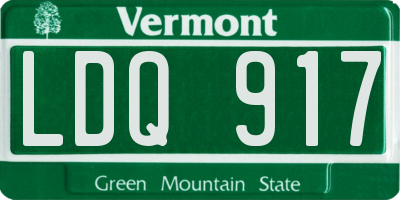 VT license plate LDQ917