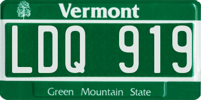 VT license plate LDQ919