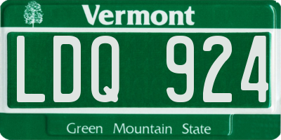 VT license plate LDQ924