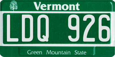 VT license plate LDQ926