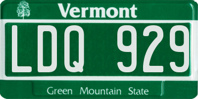 VT license plate LDQ929