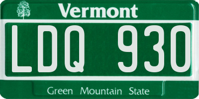 VT license plate LDQ930
