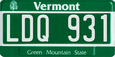 VT license plate LDQ931