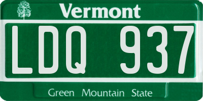 VT license plate LDQ937