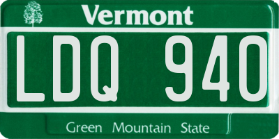 VT license plate LDQ940