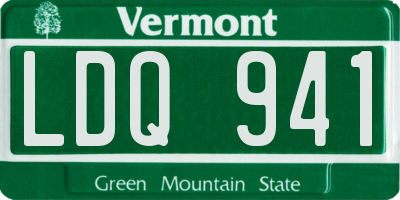 VT license plate LDQ941