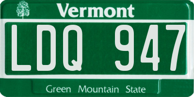 VT license plate LDQ947