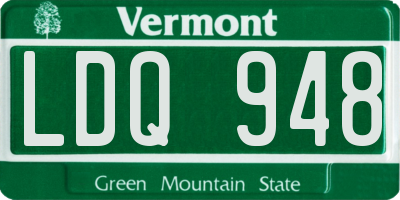 VT license plate LDQ948