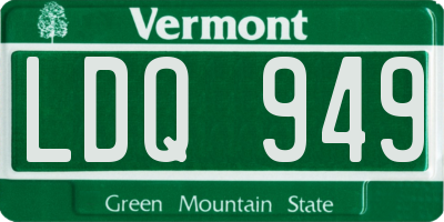 VT license plate LDQ949