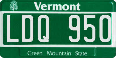 VT license plate LDQ950