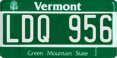 VT license plate LDQ956