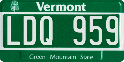 VT license plate LDQ959