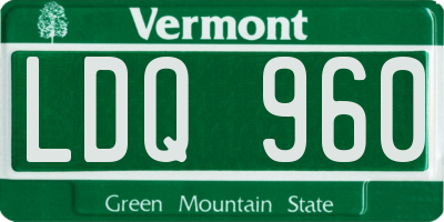 VT license plate LDQ960