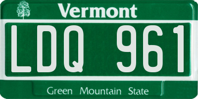 VT license plate LDQ961