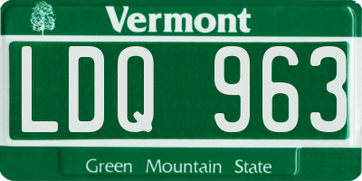 VT license plate LDQ963