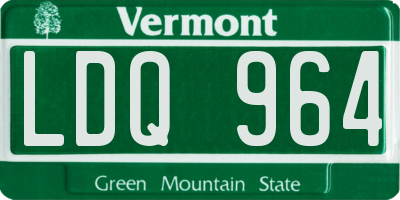 VT license plate LDQ964
