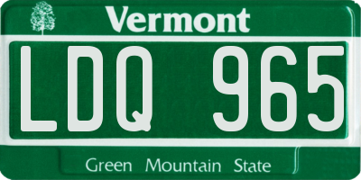 VT license plate LDQ965