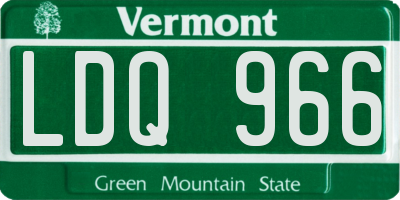 VT license plate LDQ966