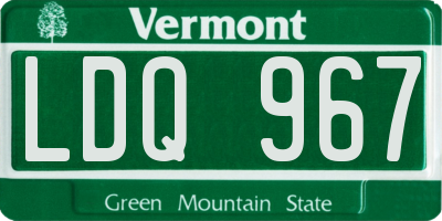VT license plate LDQ967