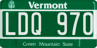 VT license plate LDQ970