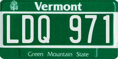 VT license plate LDQ971
