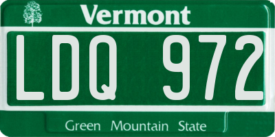 VT license plate LDQ972