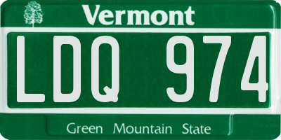 VT license plate LDQ974