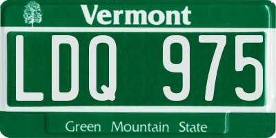 VT license plate LDQ975