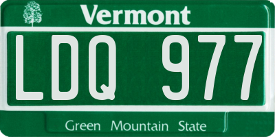 VT license plate LDQ977