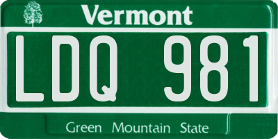VT license plate LDQ981
