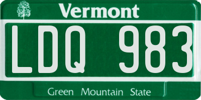 VT license plate LDQ983