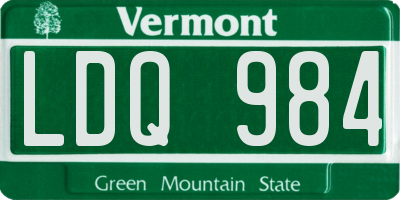 VT license plate LDQ984