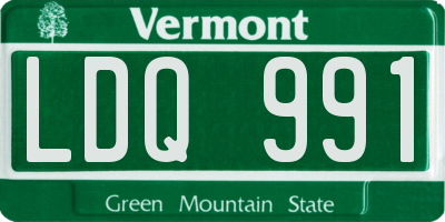 VT license plate LDQ991