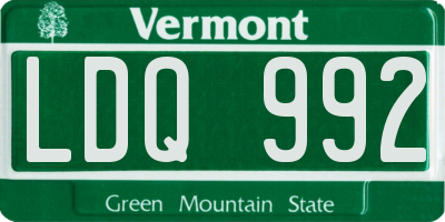 VT license plate LDQ992