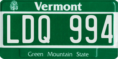 VT license plate LDQ994