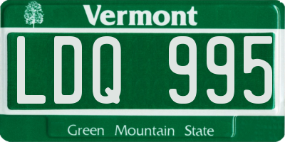 VT license plate LDQ995