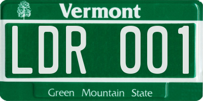 VT license plate LDR001