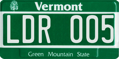VT license plate LDR005