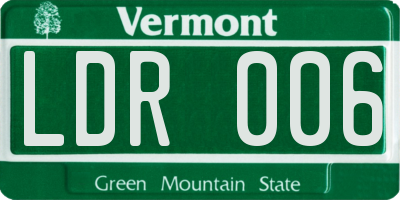 VT license plate LDR006